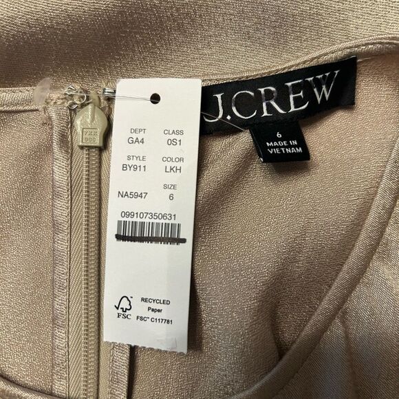 J. Crew Women’s High-neck Slip Dress in Luster Crepe Size 6 NWT #BY911 - Picture 4 of 5